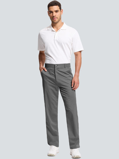 LeapsLion Men's Golf Pants Lightweight Work Dress Pants 32" Stretch Water Resistant Breathable Quick Dry Comfy Business Casual Pants for Men Dark Grey 36W x 32L