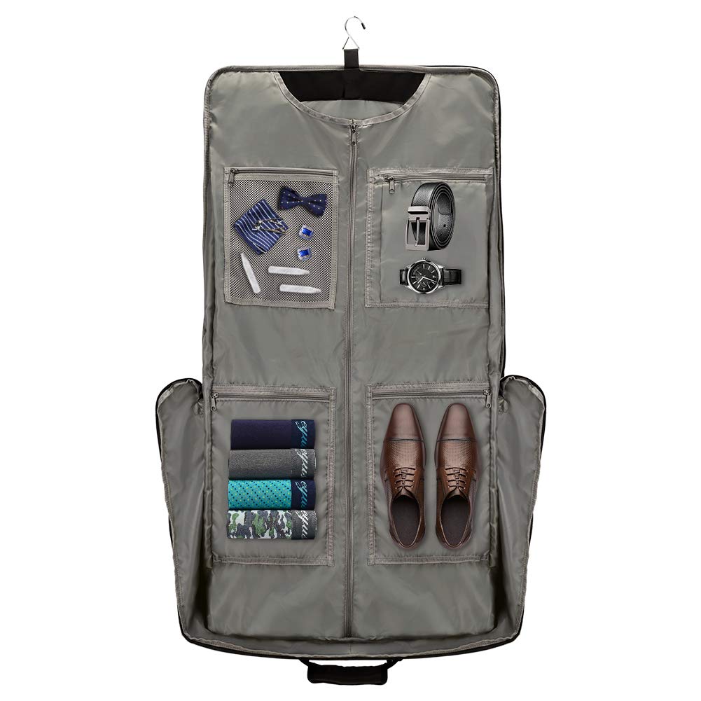 Modoker Carry On Garment Bags for Travel Hanging Clothes Suit Bag Luggage Organizer, Foldable Suit Carrier Gift for Men Women
