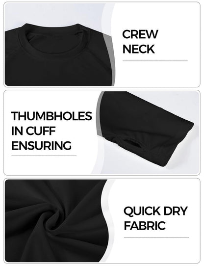 Rash Guard for Women UPF50+ Sun Shirt, Long Sleeve UV Protection Shirts Women Quick Dry Workout Shirts Hiking Swimming Tops (Large, Black)