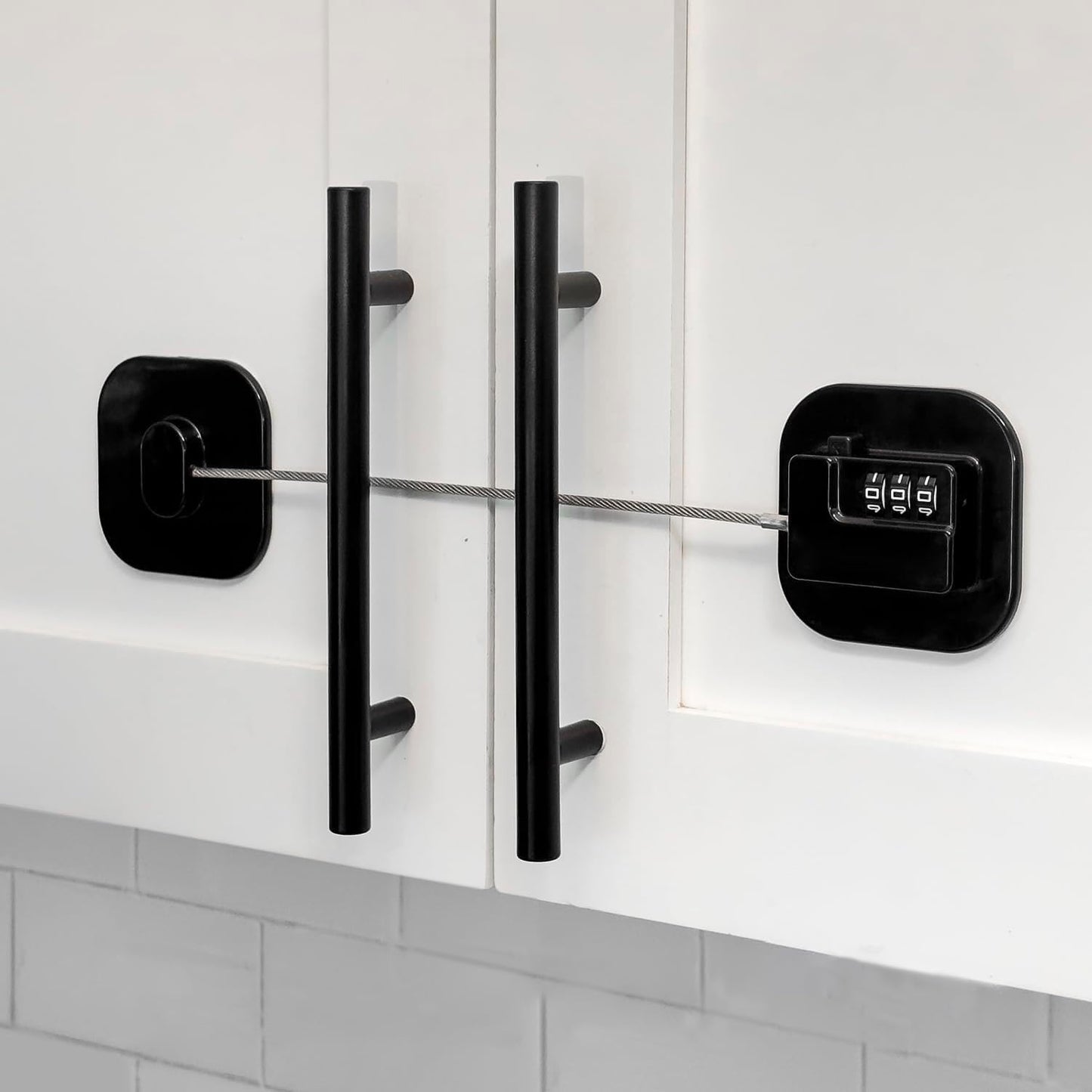 Child Safety Cabinet Locks, Fridge Lock with Combination, Closet Locks,Cabinet Lock(Black 2Pcs)