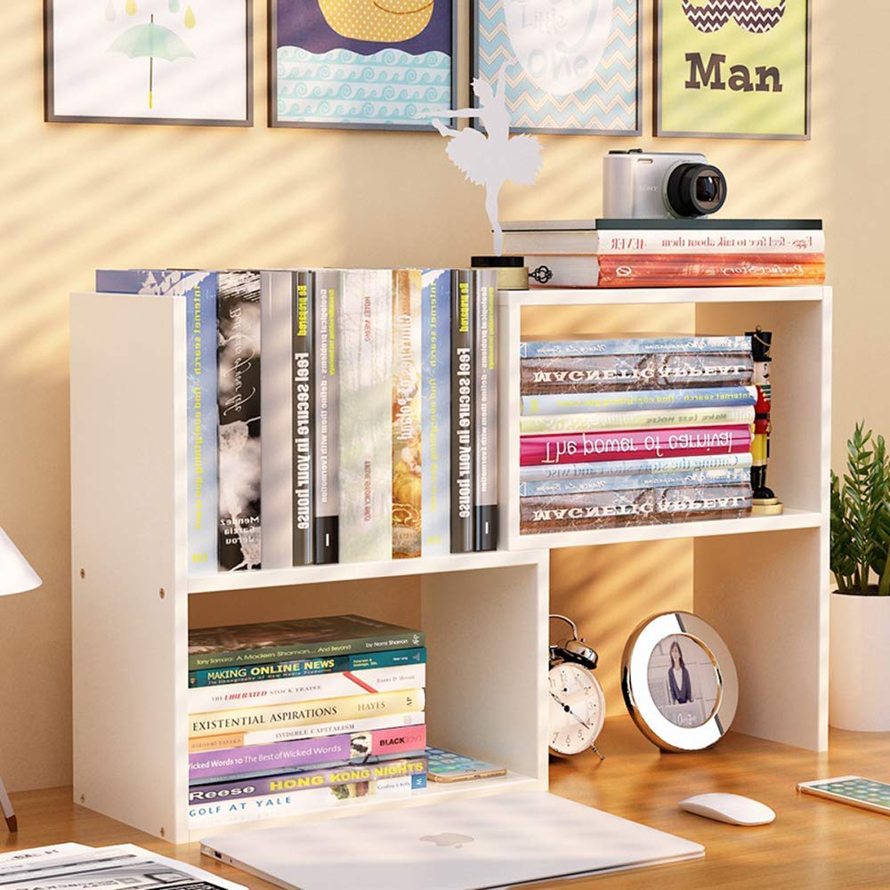 Expandable Wood Desktop Bookshelf Desktop Organizer Office Storage Rack Wood Display Shelf - Free Style Display True Natural Stand Shelf Rack Assemble