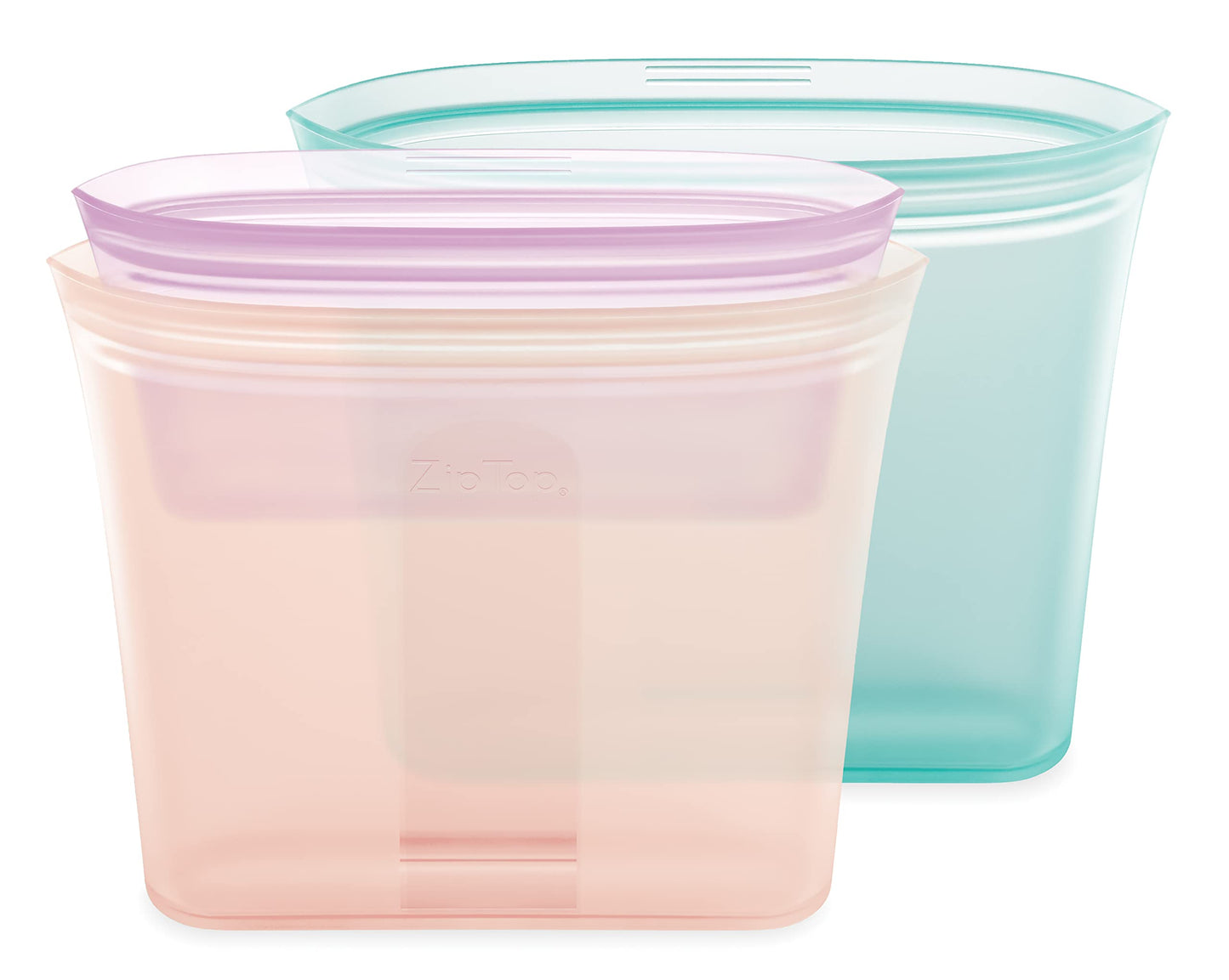 Zip Top Reusable Food Storage Bags | Medium Dish [Frost] | Silicone Meal Prep Container | Microwave, Dishwasher and Freezer Safe | Made in the USA