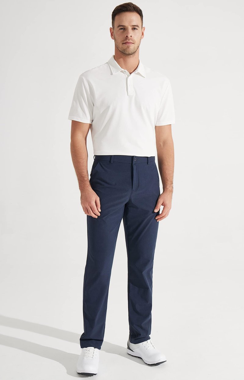 Libin Men's All Day Comfy Golf Pants Work Dress Pants 34" Quick Dry Lightweight Business Casual Trousers for Men with Pockets, Navy Blue, 36W x 34L