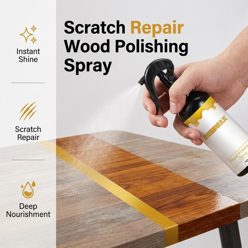 SICOSPI Beeswax Wood Polish, 2026 Upgraded Natural Beeswax Spray, Bees Wax Furniture Polish And Cleaner, for Living Room, Kitchen, Wooden Furniture and Floor (1)