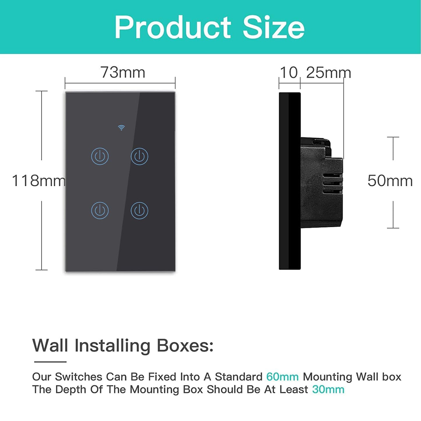BSEED Smart Light Switch,1 Gang WiFi Touch Switch with Smart Life APP Control and Timing Function,Black Single Pole Switches Work with Amazon Alexa,Google Assistant -(3 Way) Multi-Control Association
