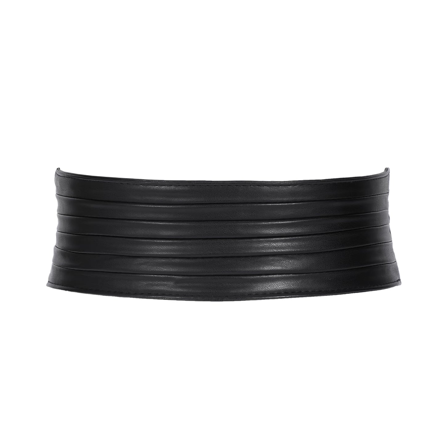 SANSTHS Women Wide Elastic Belts for Dresses Vintage Fashion Stretchy Waist Belts Ladies Cinch Belts Leather Waistband,Black,S