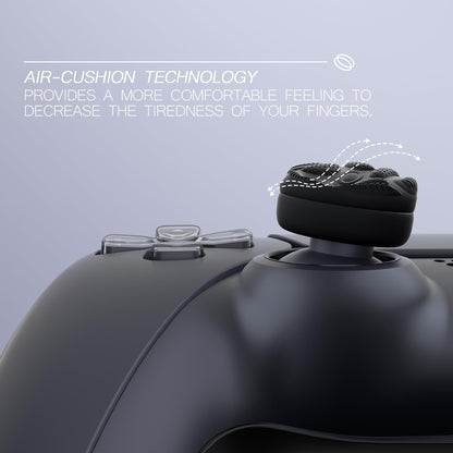 PlayVital Thumbs Cushion Caps Thumb Grips for ps5/4, Thumbstick Grip Cover for Xbox Series X/S, Thumb Grip Caps for Xbox One, Elite Series 2, for Switch Pro Controller - Raindrop Texture Design Black