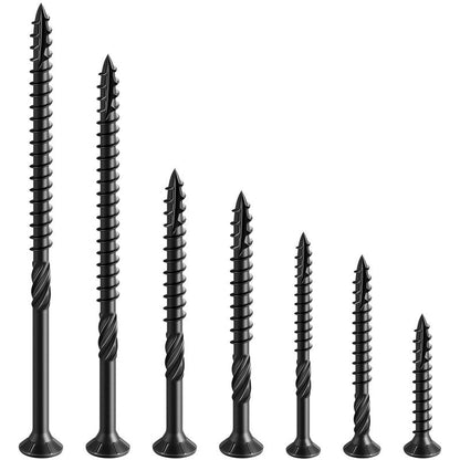 Wensilon #8 * 1" Black Deck Screws, (240pcs) 1 lbs.Exterior Wood Screws, Rust Resistant Epoxy Coated, Bronze, T20 Star Bit