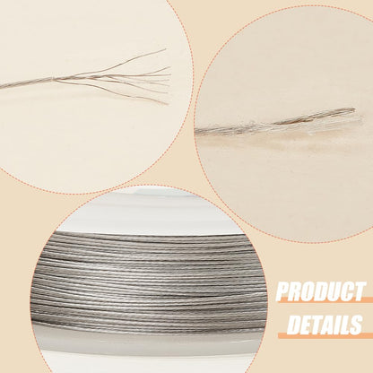 BENECREAT 240-Feet 0.015inch (0.38mm) 7-Strand Bead String Wire Nylon Coated Stainless Steel Wire for Necklace Bracelet Beading Craft Work