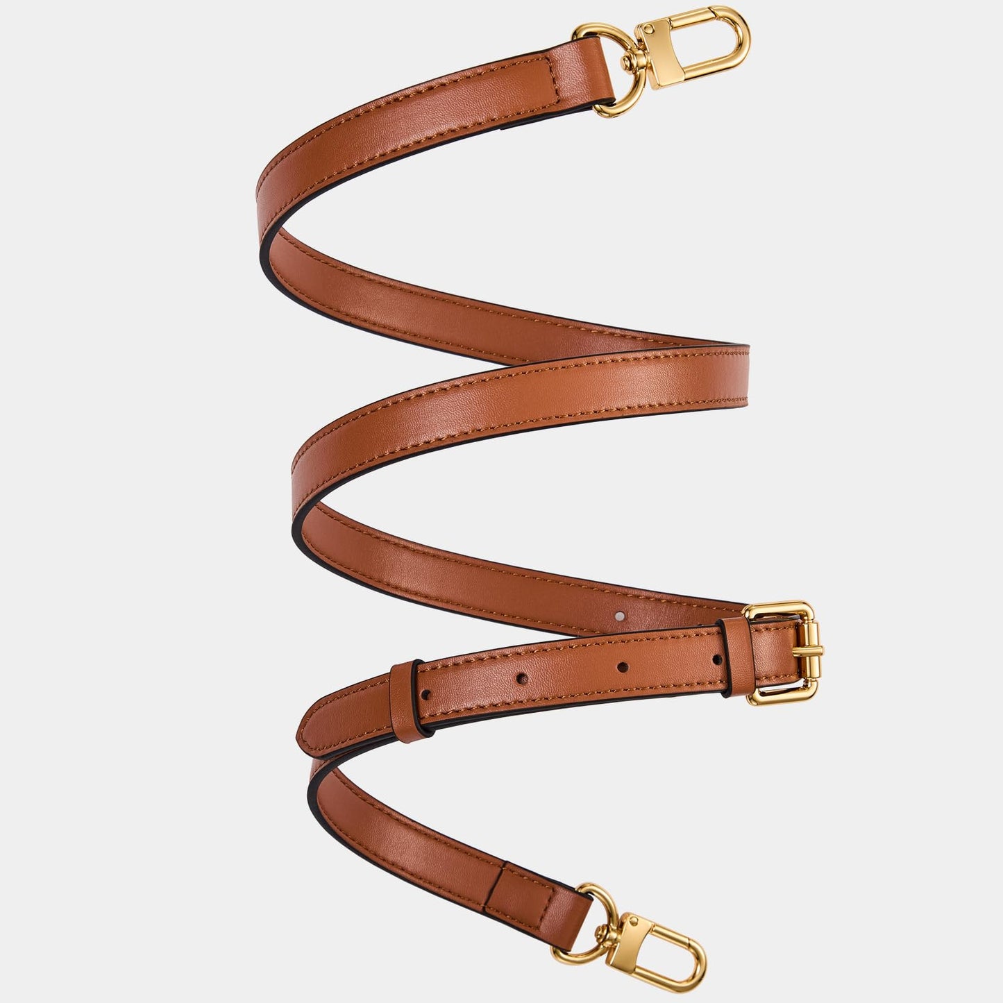LWMYFZX Genuine Vachetta Leather Crossbody Strap | Adjustable Replacement Shoulder Strap for Handbags, Purses & Clutches (Brown)