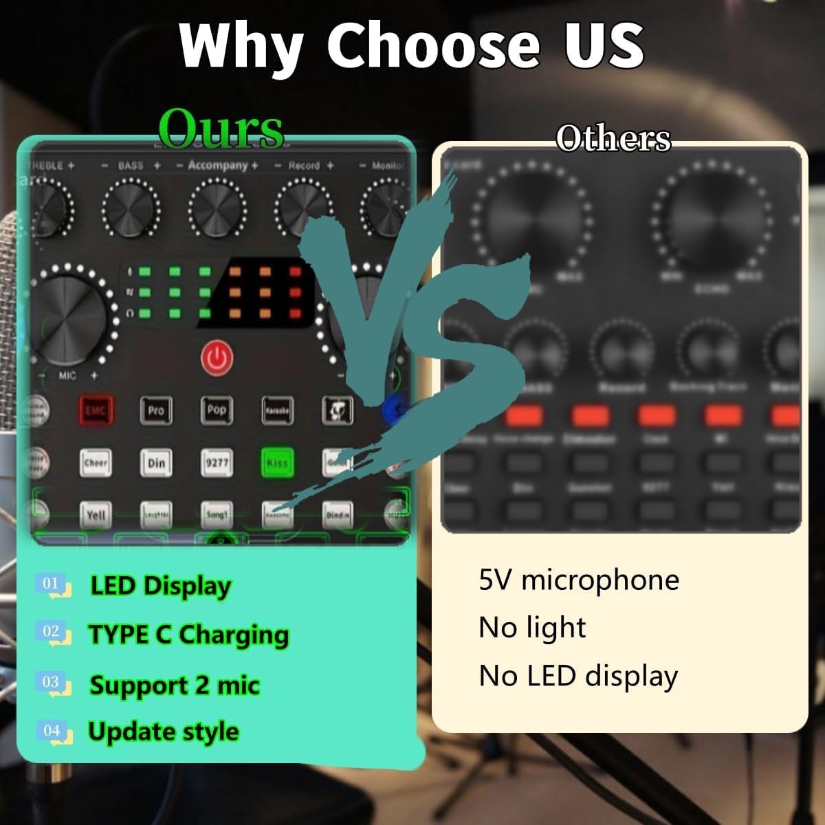 V8s for 2, V8s Voice Changer with BM-800 Podcast Microphone Bundle - Studio Condenser Microphone Perfect for Podcasting, Recording, Singing, Streaming and Gaming