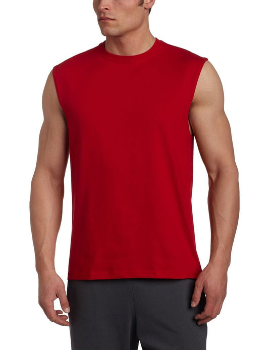 Russell Athletic Men's Cotton Basic Muscle,Basic True Red,Small