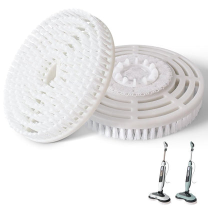 2 Pack Upgraded Steam Mop Replacement Brush Heads Compatible with Shark Steam and Scrub Mop S8201 S8001 S8002 S7201 S7001 Series, Short Bristle Cleaning and Polishing Brush for Deep Clean Hard Floors