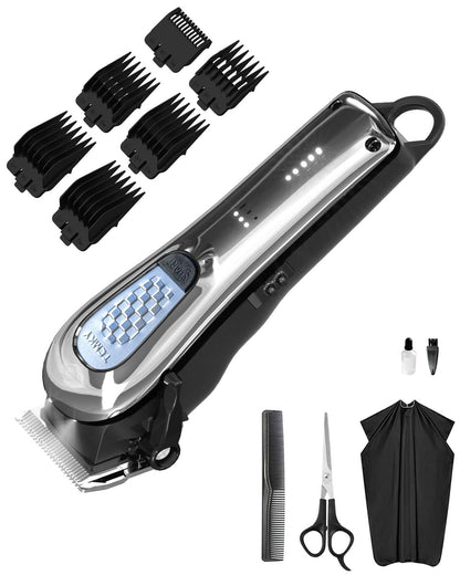 Hair Clippers for Men Professional Clippers for Men Cordless&Corded Barber Clippers for Hair Cutting & Grooming. Rechargeable Hair Trimmer Kit for Household (Red)