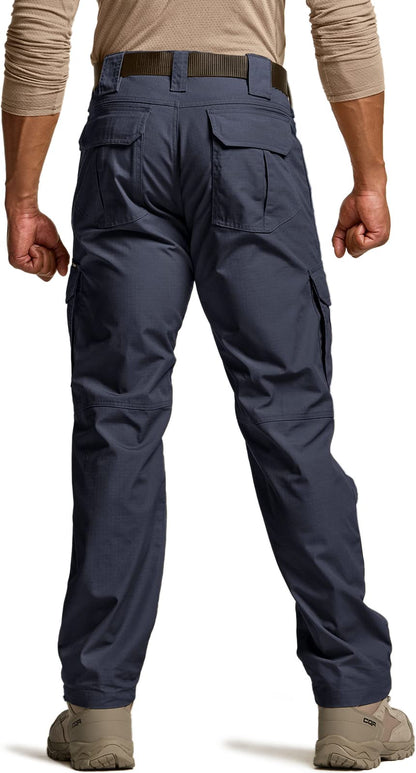 CQR Men's Tactical Pants, Water Resistant Ripstop Cargo Pants, Lightweight EDC Work Hiking Pants, Outdoor Apparel, Duratex Mag Pocket Police Navy, 38W x 34L