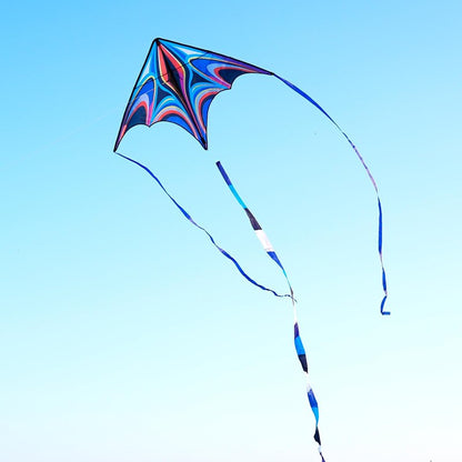 SGftre Blue Large Delta Kites Flying Toys Easy to Fly，Huge Kite for Kids and Adults，Comes with 328ft String Kites Handle，Beach Kite Family Outdoor Toy (Power Triancle-Blue)