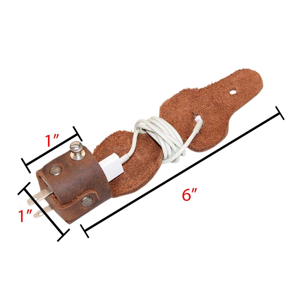 Hide & Drink, Leather iPhone Charger Holder/Cord Organizer/Travel Essentials/Phone Accessories, Handmade Includes 101 Year Warranty :: Bourbon Brown