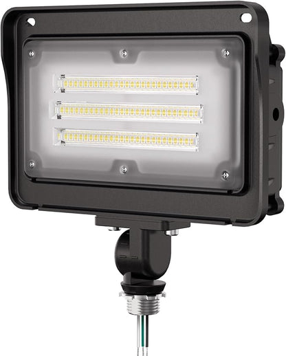 CINOTON Dusk to Dawn LED Flood Light Outdoor 50W, 7000LM IP65 Waterproof Security Wall Light Fixture with 180°Knuckle for Warehouse Patio Porch Garage 5000K Daylight AC100-277V