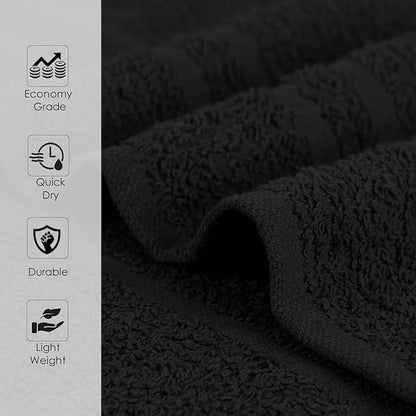 24 Pack Black Hand Towels 100% Cotton Spa Towels – 16x27 inches Highly