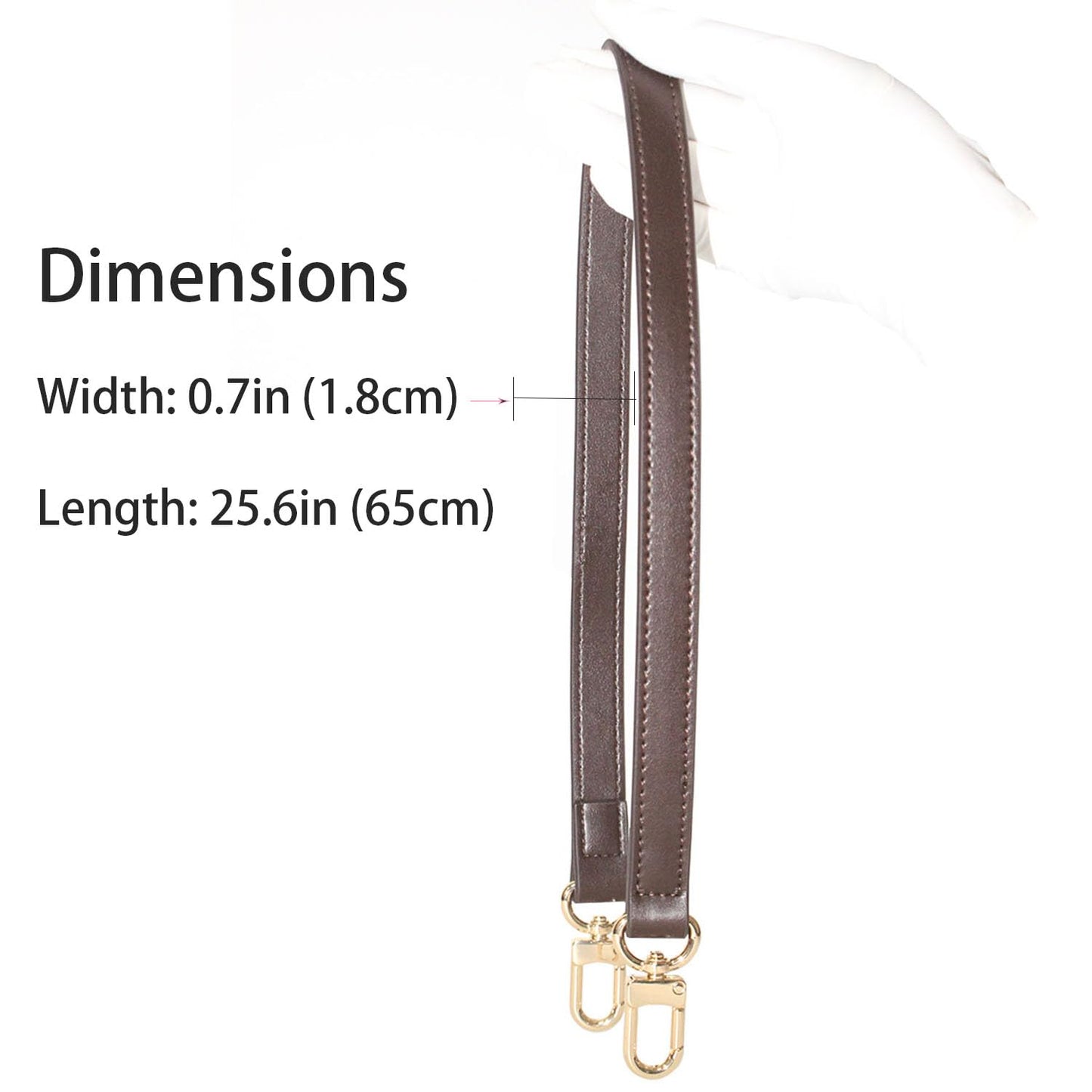 RYYXZXL Leather handbag strap, suitable for changing shoulder straps on L V handbags and bucket bags(Coffee brown-W:0.7in,L：25.6in)