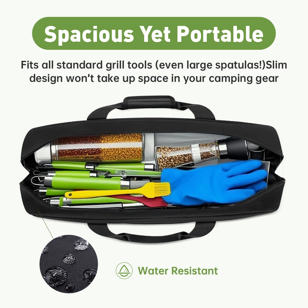 QYILUARE 22" Grill Tool Storage Bag,Heavy Duty 1680D Waterproof BBQ Tools Bag,Large Grill Utensil Storage Caddy with Pockets, BBQ Accessories Bag Compatible with Blackstone