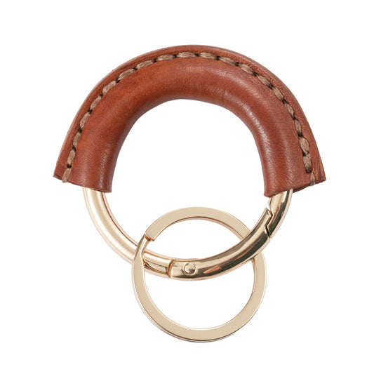 Genuine Leather Keychain - Carabiner Clip Key Fob with 2 Detachable Rings - Car Key Chain Holder for Men & Women