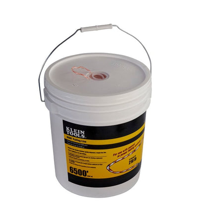 Klein Tools 56110 Poly Pull Line, Made in USA, Pull String for Light Duty Cable, Orange/White, 6500-Foot