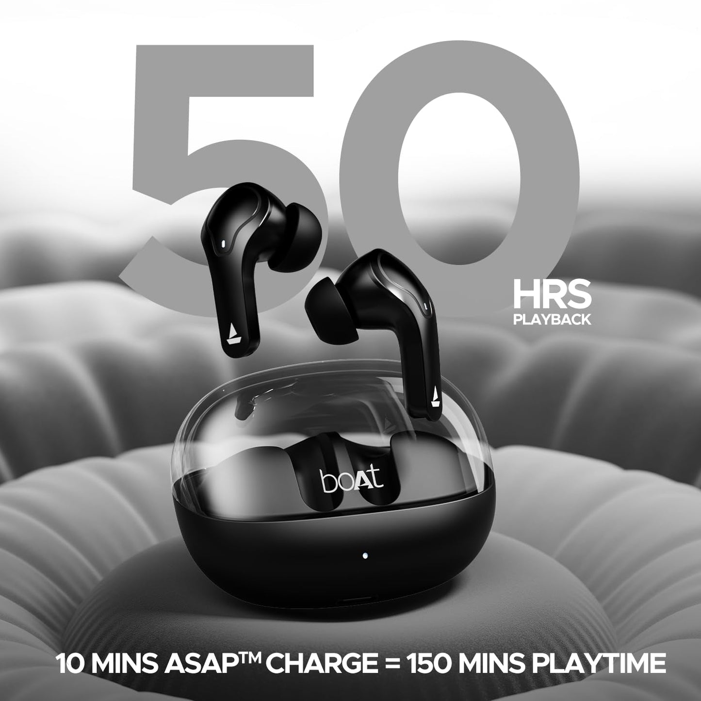boAt Airdopes 311 Pro Truly Wireless in Ear Earbuds, Up to 50 Hrs Playtime, Dual Mics, Low-Latency Mode, ASAP Charging, IPX4, IWP Tech, BT v5.3 (Active Black)