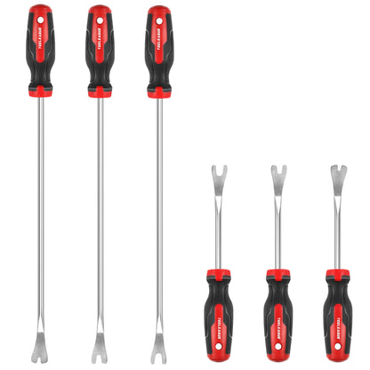 TOOLEAGUE 6Pcs Heavy Duty Trim Removal Tool,Upholstery Trim Panel Removal Tool Set,Fastener Remover Kit for Car Vehicle