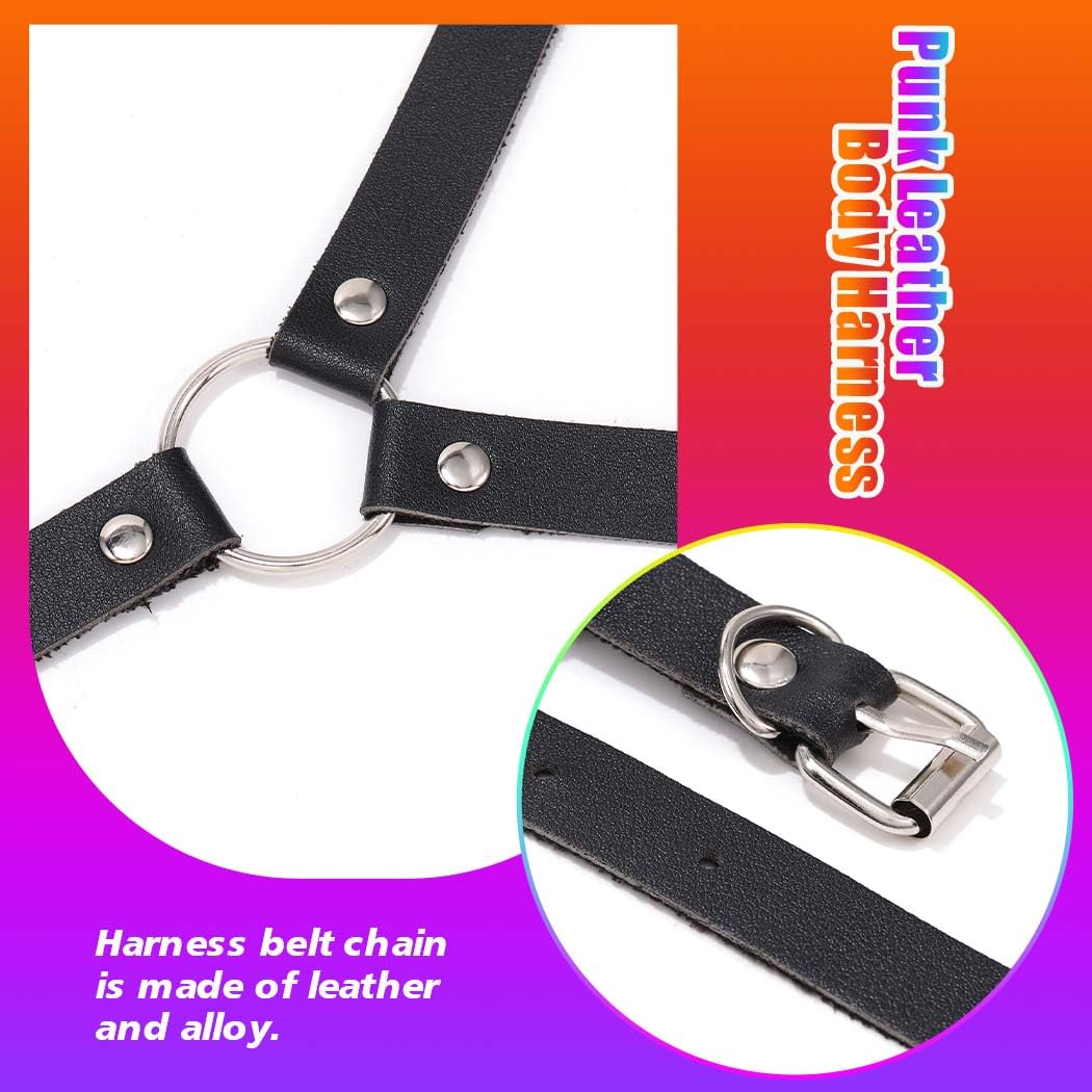 COSYDAYS Punk Leather Chest Harness Black Waist Harness Belt Plus Size Gothic Body Accessories for Women