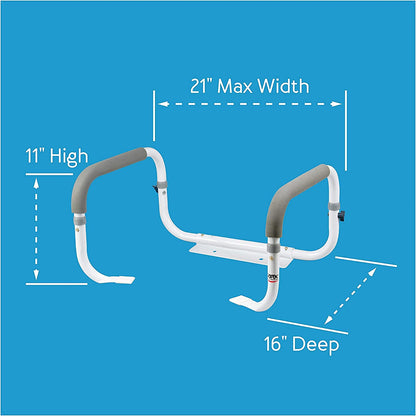 Carex Toilet Safety Frame - Toilet Safety Rails With Adjustable Width - Toilet Rails For Elderly, Handicap, Home Health Care Equipment After Surgery, Supports 300lbs