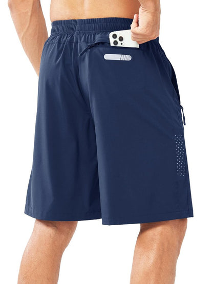 NORTHYARD Men's Athletic Running Shorts Gym Workout 7"/9"/5" Quick Dry Lightweight Sports Basketball Tennis 3 Zipper Pockets DARKBLUE-9inch S