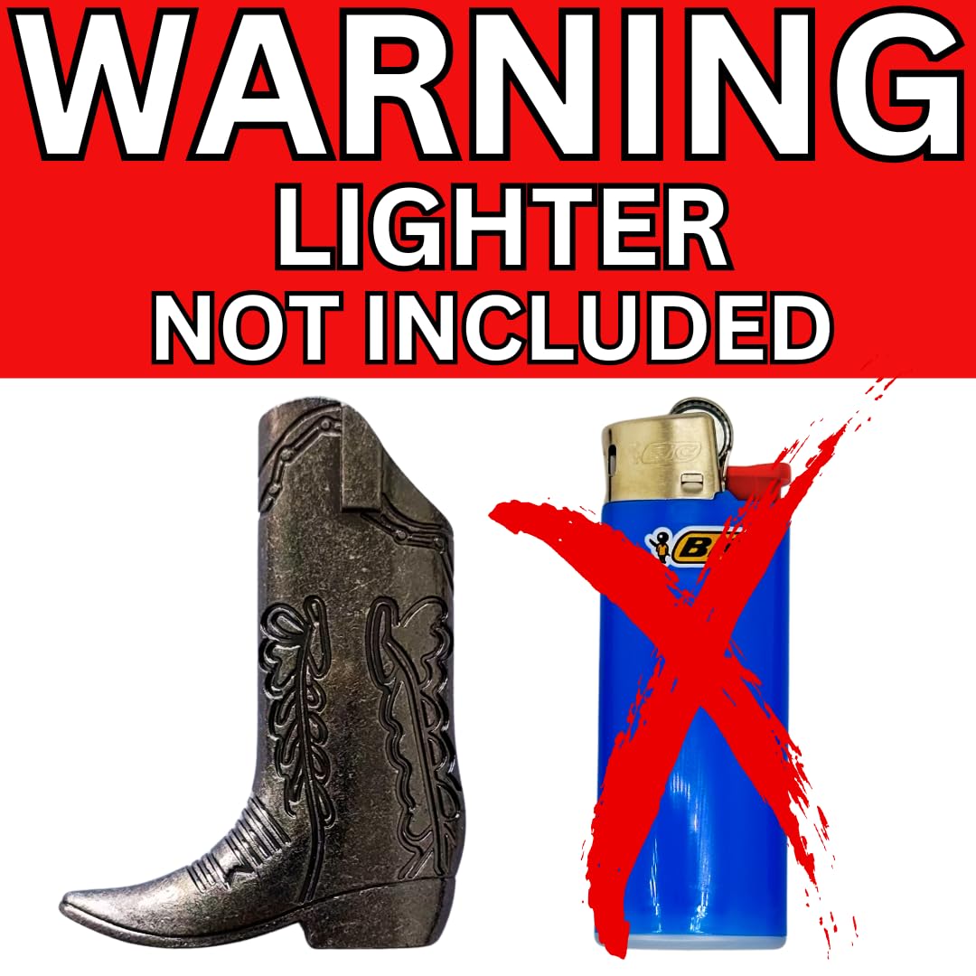 Cowboy Boot Lighter Case. Cow Boy Boot Lighter Holder Sleeve for J5 and J6 BIC Lighters. 3 Colors to Choose from. | Lighters NOT Included (Gray, Full Size J6)