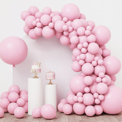 rubfac Pastel Pink Balloons, 146pcs Different Sizes Pack of 36 18 12 10 5 Inch for Balloon Garland Arch as Valentine's Day Graduation Wedding Birthday Baby Shower Anniversary Party Decorations