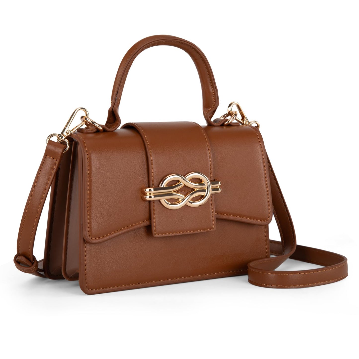 Milan Chiva Small Top Handle Purses for Women Mini Satchel Crossbody Bag Elegant Trendy Square Bag Designer Handbag MC-415BR