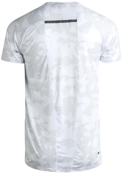 Spyder Mens Active Shirt - Crewneck Dry Fit Mens Workout Shirts Short Sleeve Camo Fitted Athletic Gym Shirts for Men, Size Medium, Elevated White