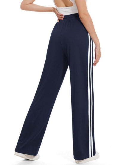 Tapata Women's 32" Inseam Long Track Pants Loose Straight Leg Jogging Sweatpants Warm-Up Sports Athletic Running, Navy Blue, XL