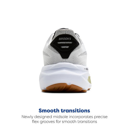 Brooks Men’s Ghost 17 Neutral Running Shoe - White/Black/Tea - 13 Medium