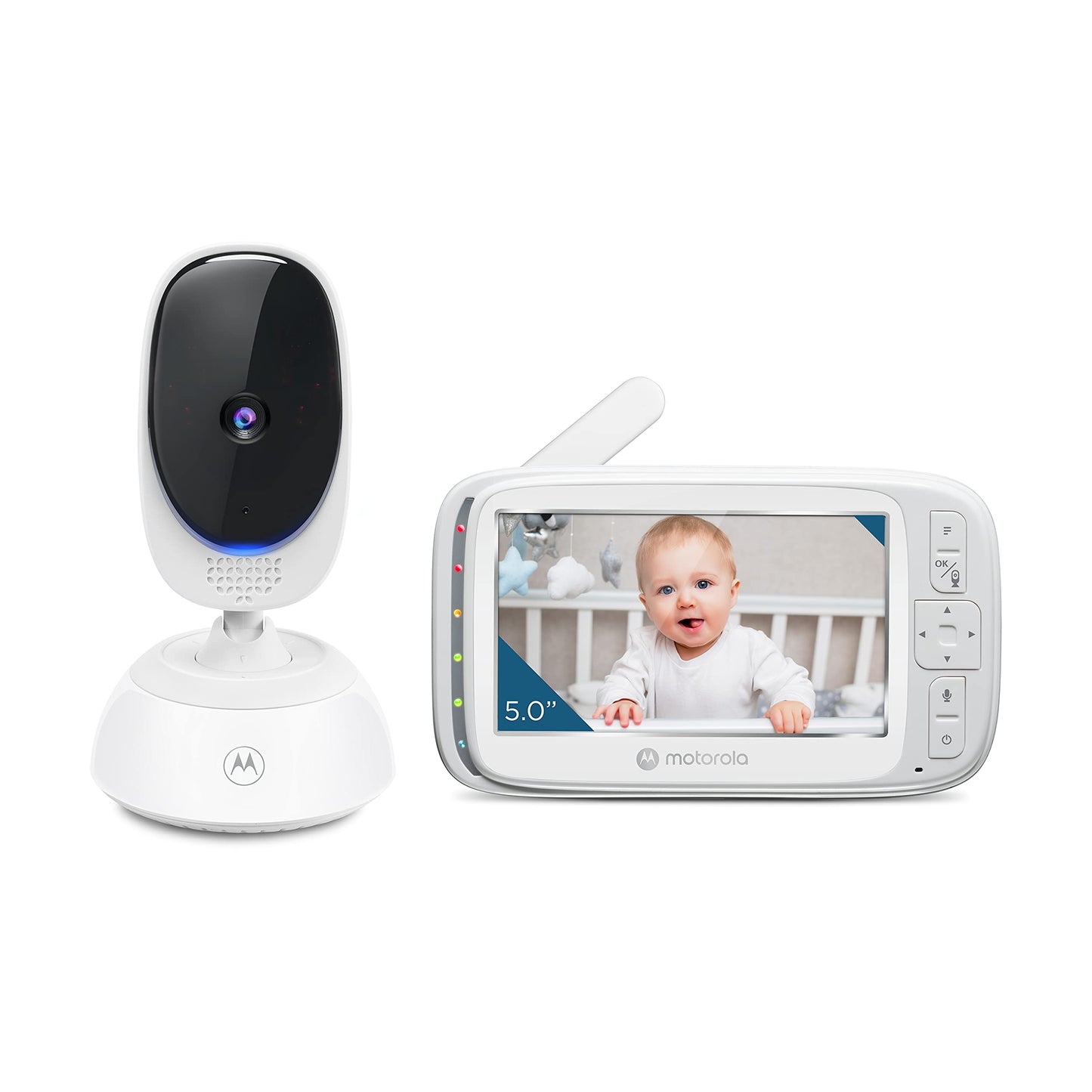 Motorola Nursery VM75 Video Baby Monitor Camera, 1000ft Range no WiFi 2.4 GHz Wireless, 5" Screen, 2-Way Audio, Temperature Sensor, Night Vision