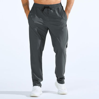 BROKIG Mens LightArmor Workout Sweatpants with Zip Pocket, UPF 50+ Stretch Gym Joggers Men Sweat Pants for Athletic(Small,Dark Grey)