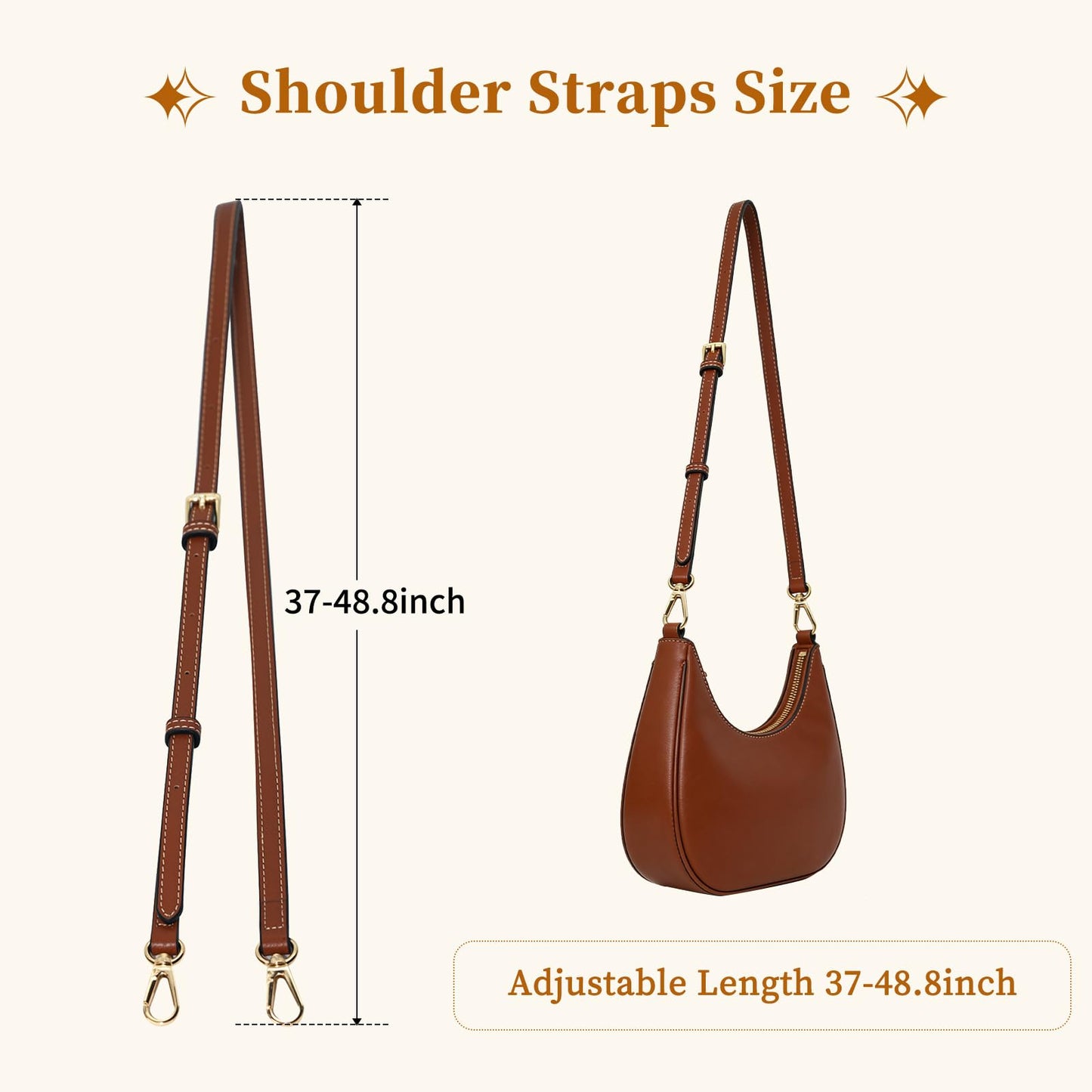 Dukrouk Straps Compatible with Dooney and Bourke Accessories-Genuine Leather,Adjustable Replacement Strap,Brown