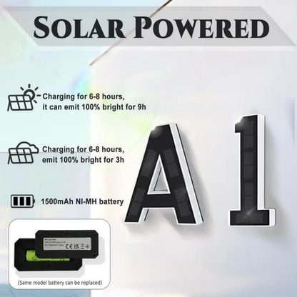 KUZEOLON 9 Inch Solar-Powered Outdoor House Number Light, No Wiring, Light Up House Numbers for Outside with Solar Panel, Waterproof LED Address Numbers for Home (1-9) (number2)