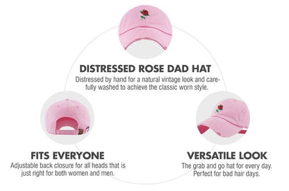 KBETHOS KBSV-124V PNK Rose Flowers Love Good Vibes Men Women Dad Hat Baseball Cap Adjustable Unisex