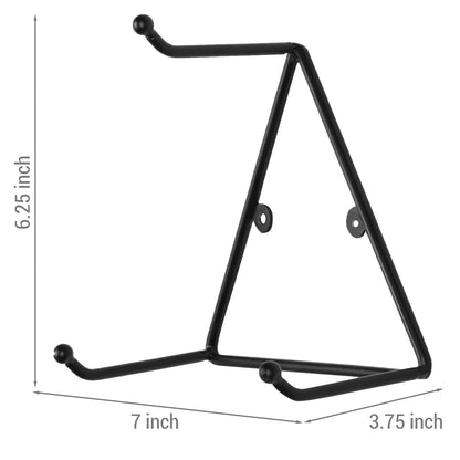 MyGift Matte Black Metal Triangular Coffee Mug Holder Wall Mount Display Rack Mug Organizer with 3 Hooks, Set of 4
