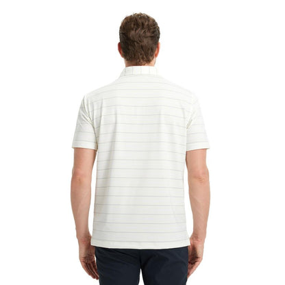 M MAELREG Mens Polo Shirts Short Sleeve Quick Dry Fit Striped Performance Lightweight Active Mens Golf Polo Shirts