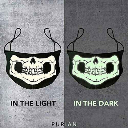 PURIAN Kids Reusable Halloween Face Mask, Glow in the Dark Child Mask USA MADE