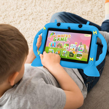 MengDash Kids Tablet, 7 inch Tablet for Kids 3-10, Educational Learning Toddler Tablet Android 11, 3GB RAM+32GB ROM Storage, Google Play YouTube (Blue)