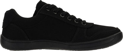 WHITIN Wide Toe Box Barefoot Sneakers for Women Canvas Minimalist Fashion Zero Drop Sole Shoes Size 7 Walking Training All Black 38