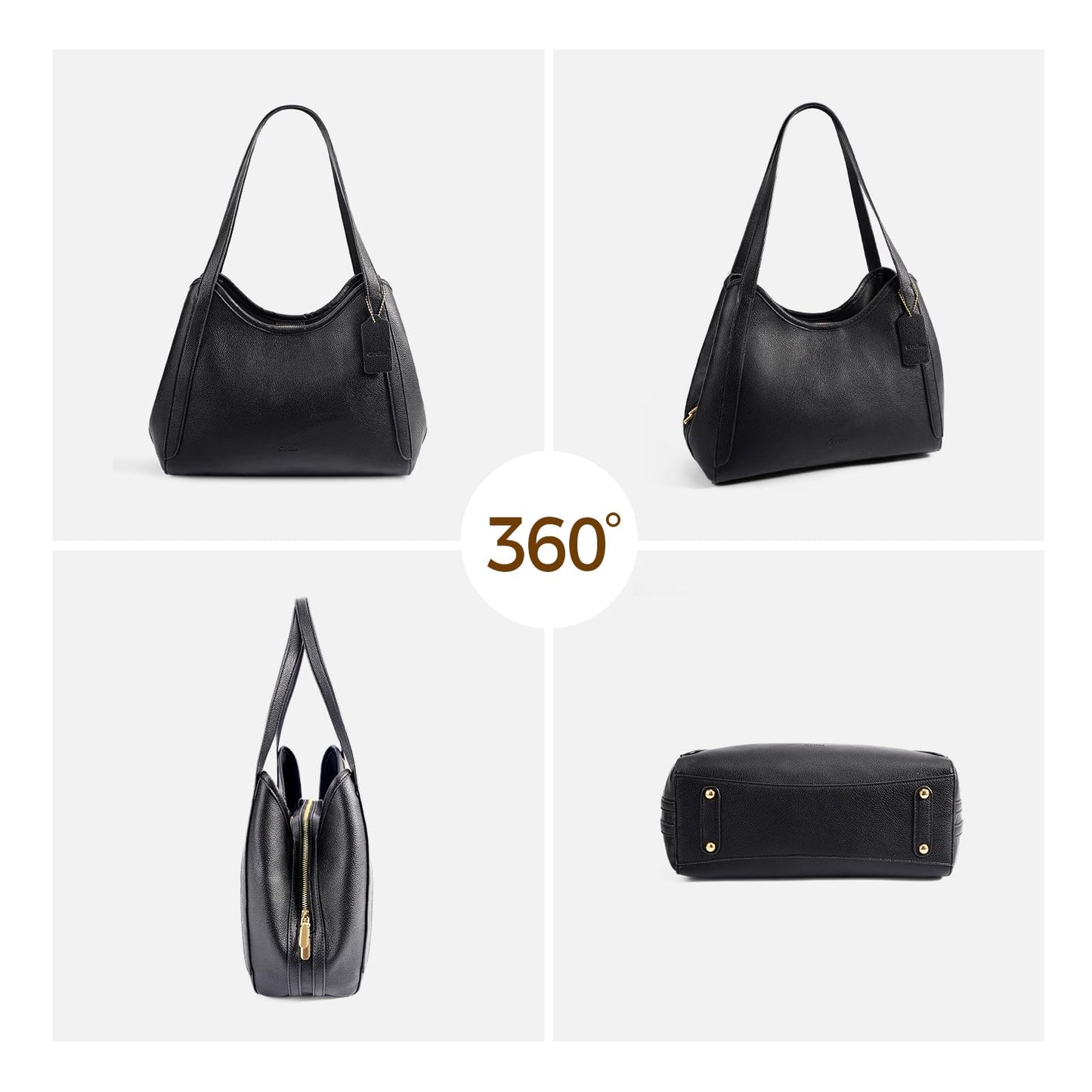 Hobo Bag for Women,Vegan leather Purse for Women Stylish Shoulder Handbags Medium Women's Purses for Work Travel Daily-Black
