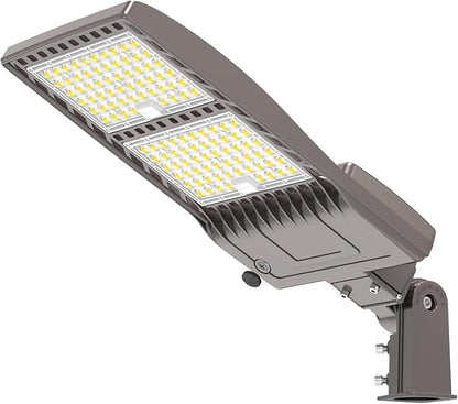 BBESTLED 320W LED Parking Lot Light with Dusk to Dawn Photocell - UL DLC Listed 44800LM IP65 5000K Slip Fit Mount Commercial Outdoor Area Street Roadway Pole Lighting 100-277VAC Input